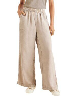 Splendid Angie Palazzo Pants Fawn Linen Blend Wide Leg NWT M